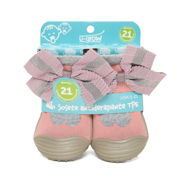 Sosete antider, pink/grey,size 21,U-Grow