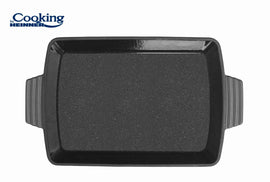 TAVA FONTA EMAILA.33x23x7 CM,MARBLE GREY