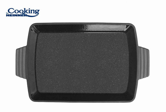 TAVA FONTA EMAILA.33x23x7 CM,MARBLE GREY