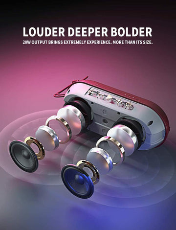 Enceinte portable abtsw-30r 20 w rouge  abtsw-30r  timbre vert 08 lei