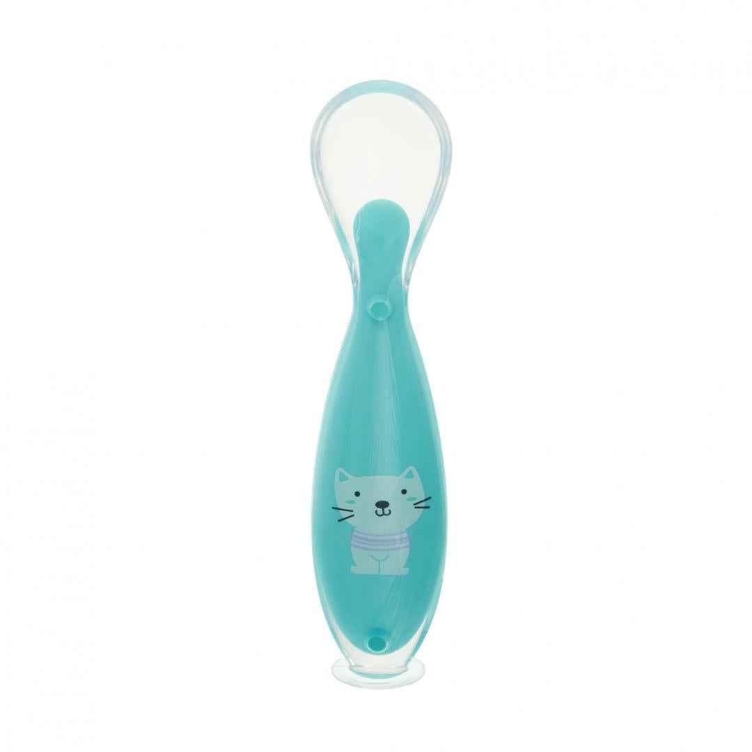 Cuillère en silicone avec support, bleue, U-Grow