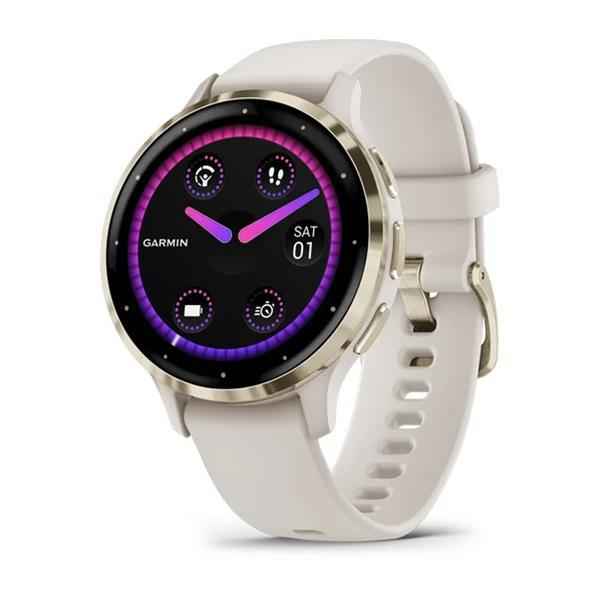 Montre connectée Garmin Venu 3S, ivoire/or doux, « 010-02785-04 » (timbre vert : 0,18 lei)