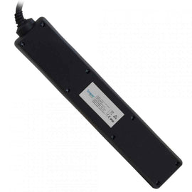 PRELUNGITOR SPACER, Schuko x 5, conectare prin Schuko (T), cablu 1.8 m, 16 A, max. 3500W, protectie supratensiune, protectie copii, negru, "PP-5-18 v2" (timbru verde 0.18 lei)