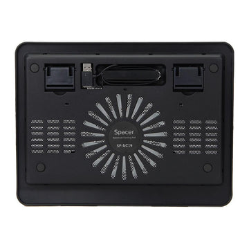 Support pour ordinateur portable 156" grille métallique ventilateur 14 cm avec led bleue noir "sp-nc19"/45504838 timbre vert 08 lei