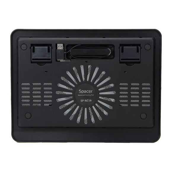 Support pour ordinateur portable 156" grille métallique ventilateur 14 cm avec led bleue noir "sp-nc19"/45504838 timbre vert 08 lei