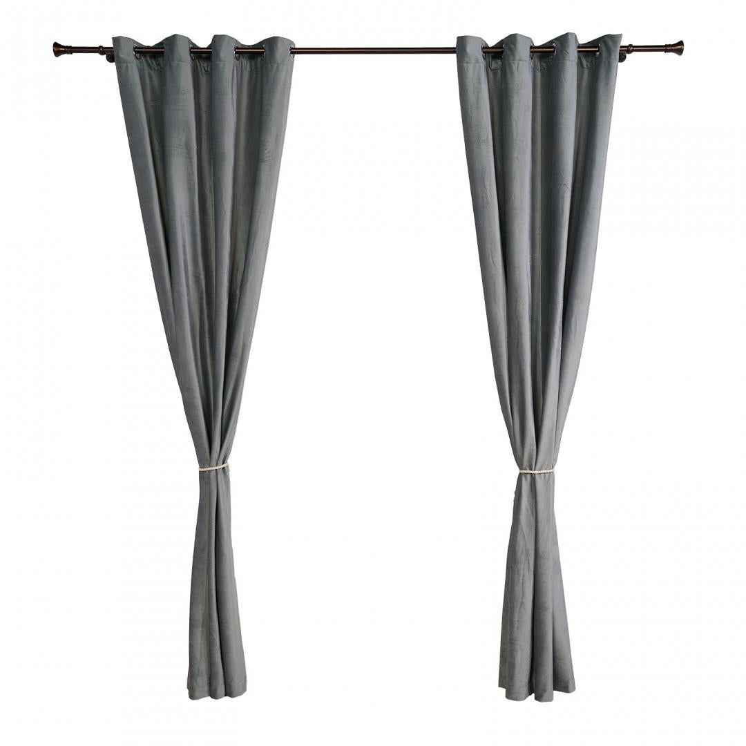 Set 2 draperii catifea 140x270 cm - Gri