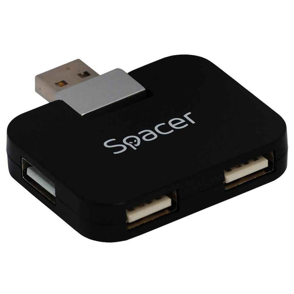 HUB extern SPACER, porturi USB: USB 2.0 x 4, conectare prin USB 2.0, cablu 1m, negru, "SPH-316" (timbru verde 0.8 lei)