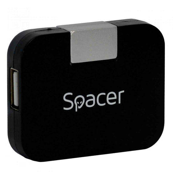 HUB extern SPACER, porturi USB: USB 2.0 x 4, conectare prin USB 2.0, cablu 1m, negru, "SPH-316" (timbru verde 0.8 lei)