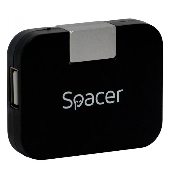 HUB extern SPACER, porturi USB: USB 2.0 x 4, conectare prin USB 2.0, cablu 1m, negru, "SPH-316" (timbru verde 0.8 lei)