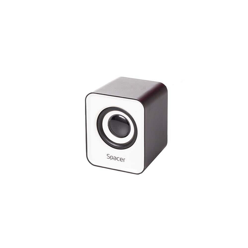 Boxe spacer 2.1 rms : 11 w 2 x 3 w + 5 w contrôle du volume alimentation usb noir et blanc  spb-807  timbre vert 200 lei