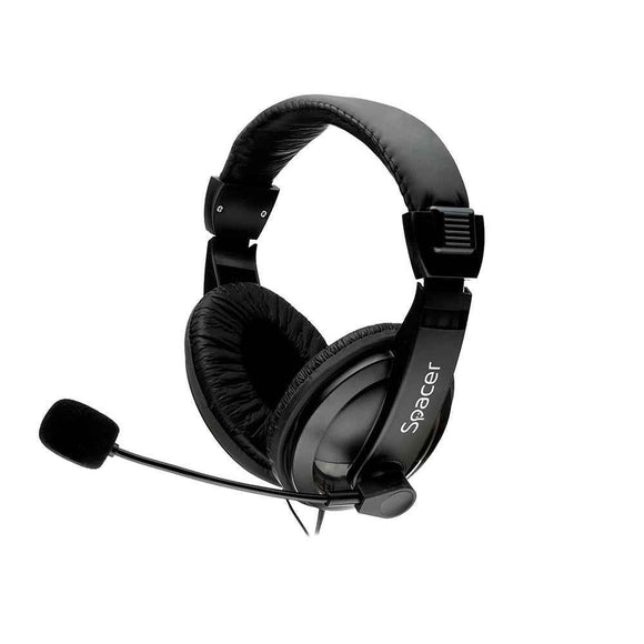 CASTI Spacer, cu fir, standard, utilizare multimedia, microfon pe brat, conectare prin Jack 3.5 mm x 2, negru, "SPK-222", (timbru verde 0.8 lei)