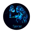 Tapis de chaise gaming SPACER, protection parquet, caoutchouc et textile, 1200 x 3 mm, rond, CYBORG 46501473 « SPFP-CYBORG-120 »