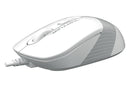 MOUSE A4tech, PC sau NB, cu fir, USB, optic, 1200 dpi, butoane/scroll 4/1, buton selectare viteza, alb / gri, "FM10 White" (timbru verde 0.18 lei)-1