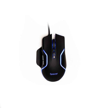 MOUSE Spacer - gaming, gaming, cu fir, USB, optic, 12.000 dpi, butoane/scroll 8/1, iluminare RGB, negru, "SPGM-ALIEN-RACE" (timbru verde 0.18 lei)