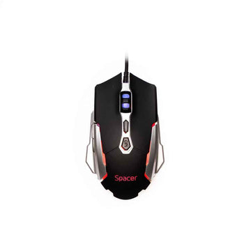 MOUSE Spacer - gaming, gaming, cu fir, USB, optic, 3.200 dpi, butoane/scroll 7/1, iluminare, negru, "SPGM-PULSAR-LITE" (timbru verde 0.18 lei)