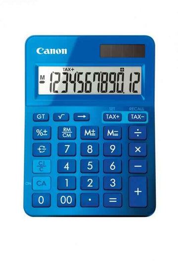 Calculator de birou CANON, LS-123K BL, ecran 12 digiti, alimentare solara si baterie, display LCD, functie business, tax si conversie moneda, albastru, "BE9490B001AA" (timbru verde 0.18 lei)