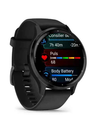 Garmin Venu 3 3.56 cm (1.4") AMOLED 45 mm Digital 454 x 454 pixels Touchscreen Black Wi-Fi GPS (satellite)