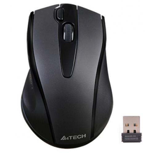 MOUSE A4tech, PC sau NB, wireless, 2.4GHz, optic, 2000 dpi, butoane/scroll 5/1, buton selectare viteza, negru, "G9-730FX-BK" (timbru verde 0.18 lei)