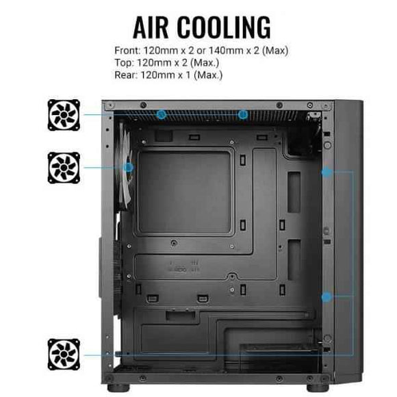 Aerocool HEXFORMBKV2 Micro ATX PC Case 3 Fans FRGB Black