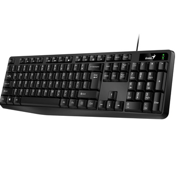 Clavier usb genius 104 touches noir  kb-117   31310016400  timbre vert 08 lei