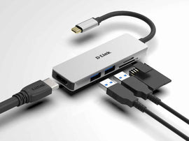 D-Link 5-in-1 USB-C Hub with HDMI and SD/microSD Card Reader
