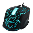 Kit gaming spacer usb clavier rgb arc-en-ciel + souris optique 7 couleurs noir  sp-gk-01  timbre vert 08 lb