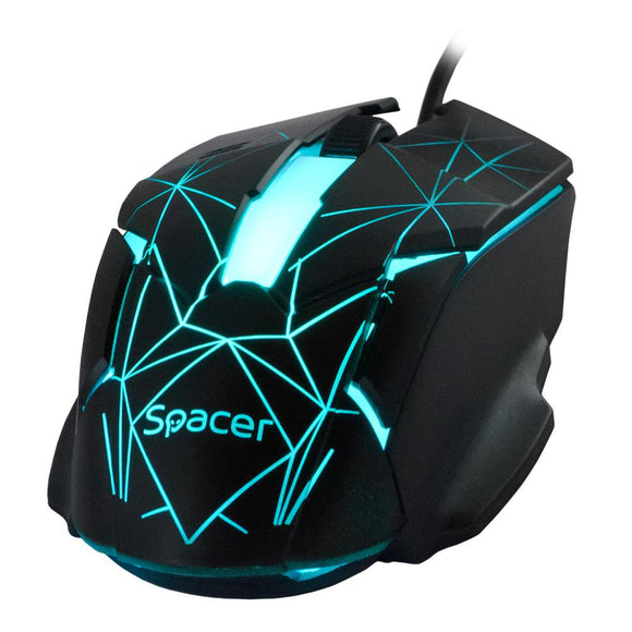 Kit gaming spacer usb clavier rgb arc-en-ciel + souris optique 7 couleurs noir  sp-gk-01  timbre vert 08 lb