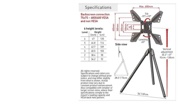 Barkan Portable Tripod Floor Sta 13"-83" "DTP410"