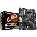 Gigabyte | A520M K V2 1.0 M/B | Processor family AMD | Processor socket AM4 | DDR4 DIMM | Memory slots 2 | Supported hard disk drive interfaces SATA, M.2 | Number of SATA connectors 4 | Chipset AMD A520 | Micro ATX-1