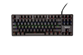 TASTATURA MECANICA SPACER USB IMMORTAL, switch-uri mecanice albastre, 50 mil. apasari, 87 taste, anti-ghosting 26 taste, anti-spill, black, "SPKB-MK-IMMORTAL" (timbru verde 0.8 lei)