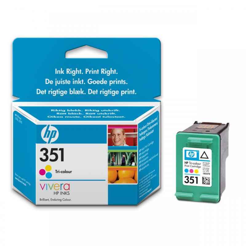 Cartouche d'encre d'origine HP 351 CB337EE UUS tricolore faible capacité 3,5 ml 170 pages 1 paquet