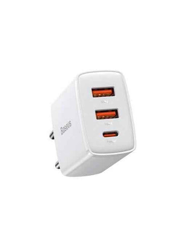 Baseus Travel Charger Compact Quick Charger U+U+C PD3.0, QC 3.0 30W EU White (CCXJ-E02)