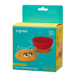 Bol cu ventuza si capac 450 ml, U-Grow