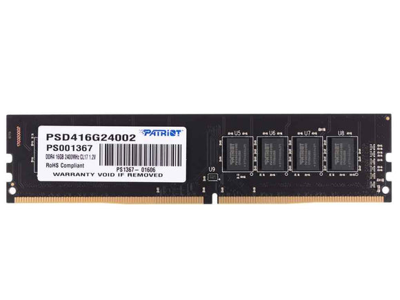 Mémoire Patriot DDR4 16 Go, fréquence 2400 MHz, 1 module, « PSD416G24002 »