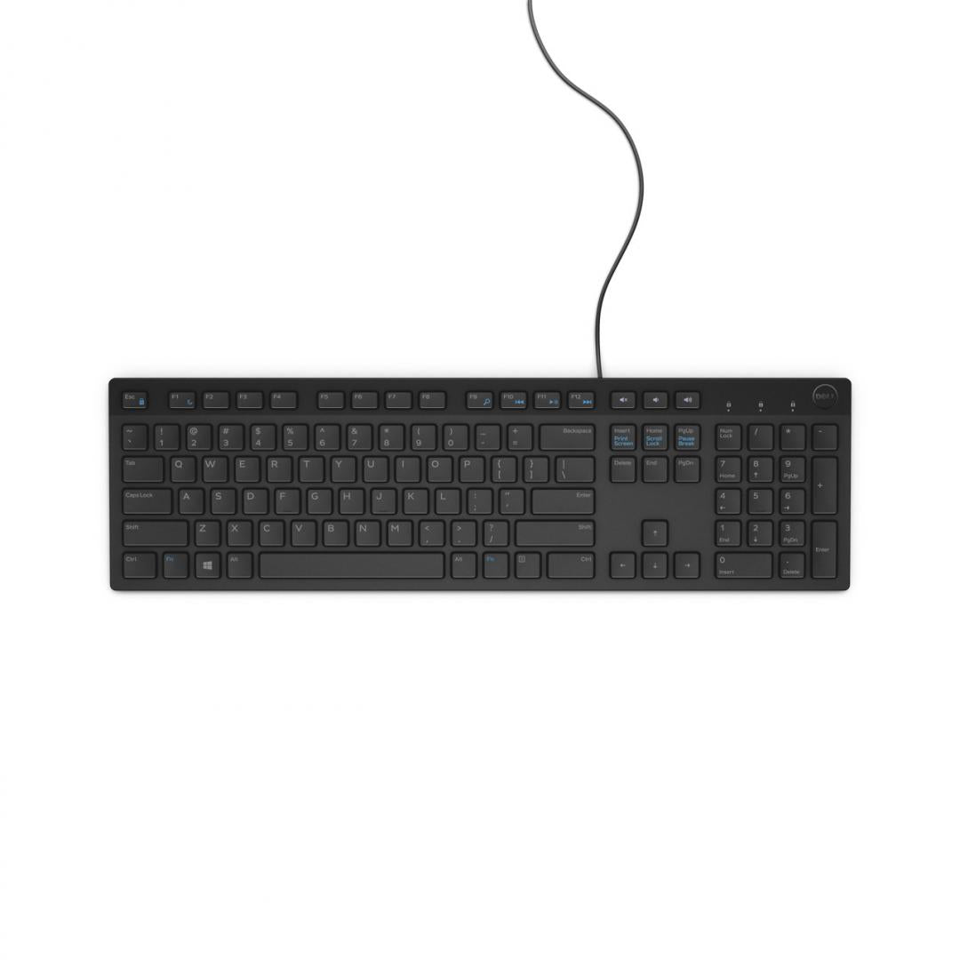 Clavier dell  kb216  filaire 104 touches standard 104-108 touches usb noir  580-adhh-05  timbre vert 08 lei