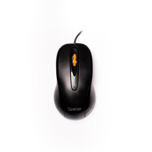 MOUSE Spacer, PC sau NB, cu fir, USB, optic, 1200 dpi, butoane/scroll 3/1, , negru, "SPMO-F01" (timbru verde 0.18 lei)