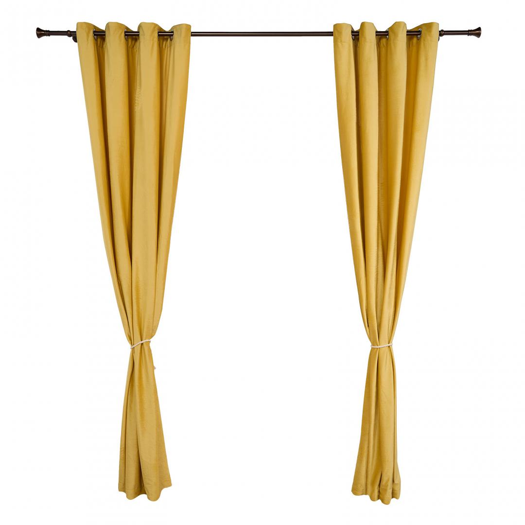 Set 2 draperii catifea 140x270 cm - Galb