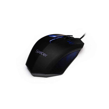 MOUSE Spacer, PC sau NB, cu fir, USB, optic, 1000 dpi, butoane/scroll 3/1, iluminare, negru, "SPMO-M20" (timbru verde 0.18 lei)