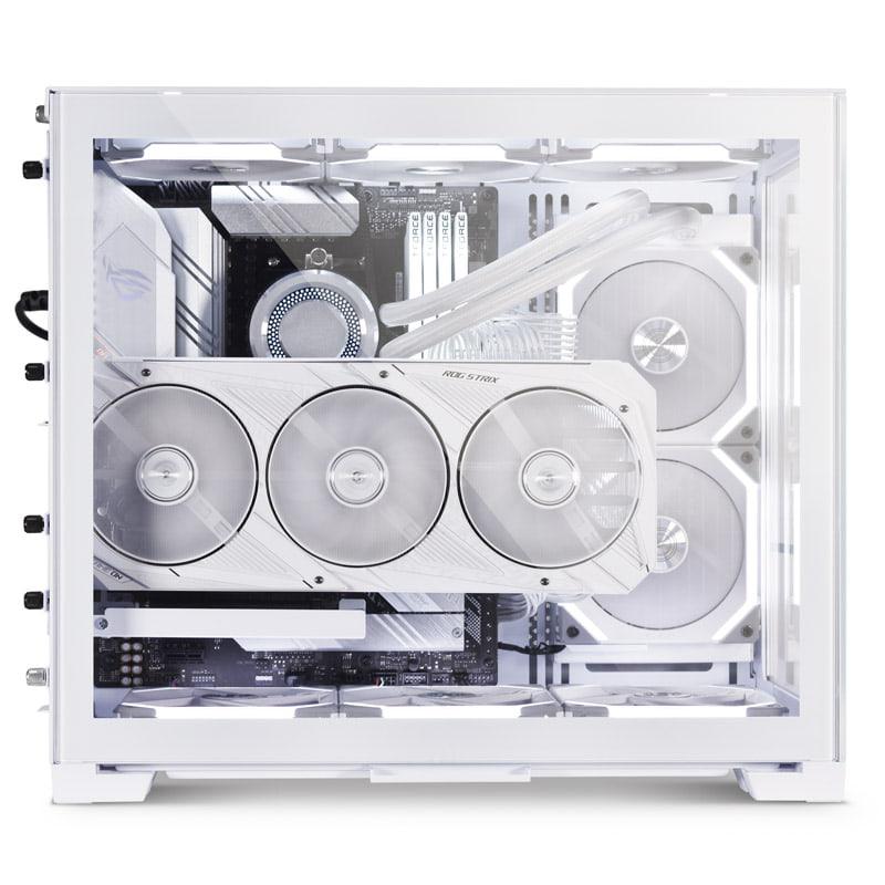 Lian li o11 dynamic mini snow edition mi-tour verre trempé - blanc