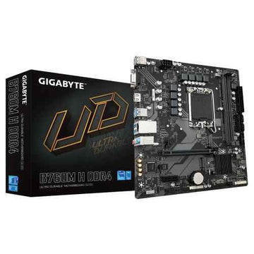 Gigabyte | B760M H DDR4 1.0 M/B | Processor family Intel | Processor socket LGA1700 | DDR4 DIMM | Memory slots 2 | Supported hard disk drive interfaces SATA, M.2 | Number of SATA connectors 4 | Chipset Intel B760 Express | Micro ATX