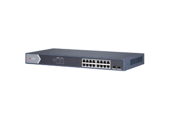 SWITCH. PoE Hikvision, port Gigabit x 16, SFP SFP x 2, managed, carcasa metalica, "DS-3E1518P-SI" (timbru verde 2 lei)