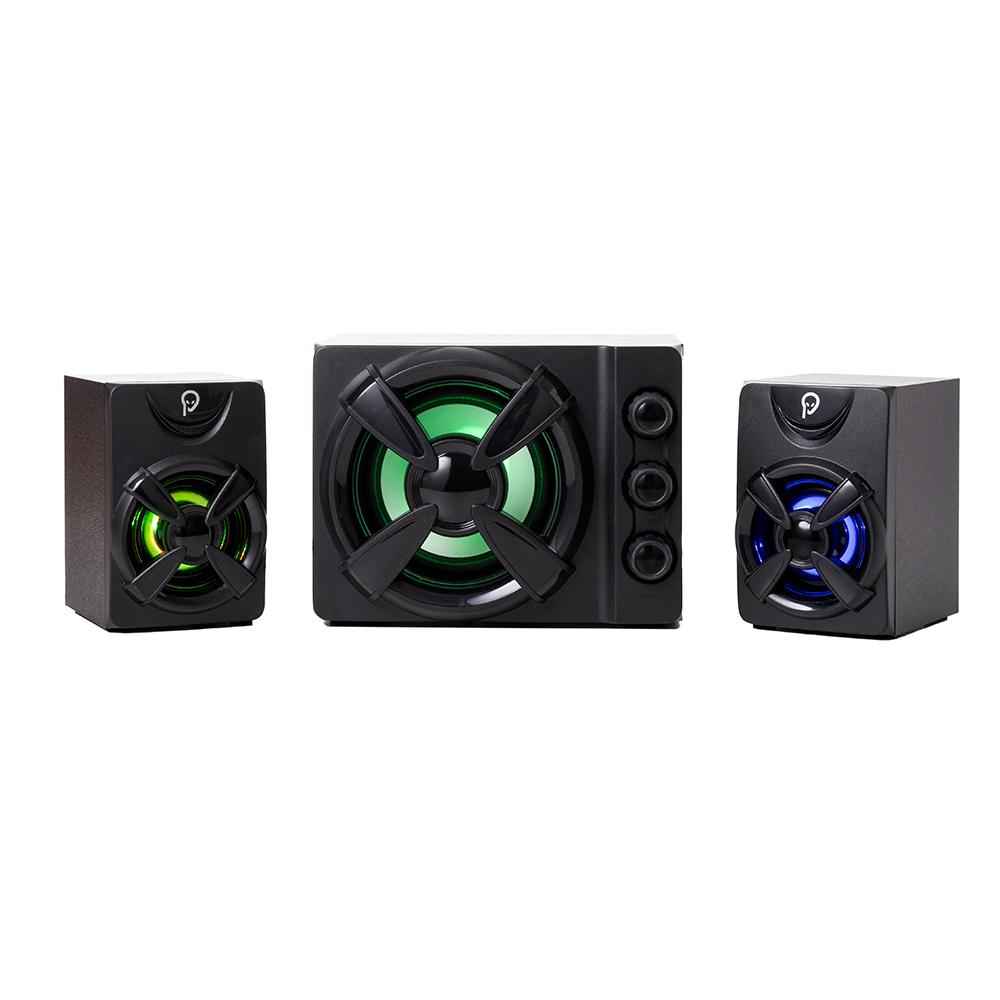 ENCEINTES SPACER Gaming 2.1, RMS : 11 W (2 x 3 W + 5 W), réglage du volume, des basses et des aigus, caisson de basses en bois MDF, 3 x LED, alimentation USB, noir, « SPB-THUNDER » (tampon vert 2,00 lei) 43501938