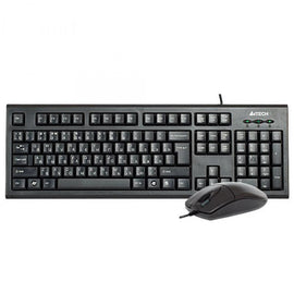 Kit TASTATURA si Mouse A4TECH, "KR-85+OP-620D", cu fir, 104 taste format standard, mouse 1000dpi, 4/1 butoane, negru, "KR-8520D-USB" (timbru verde 0.8 lei)