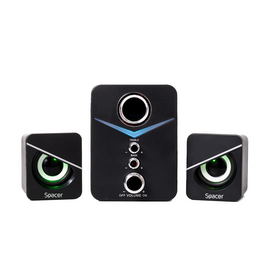 BOXE SPACER Gaming 2.1, RMS: 11W (2 x 3W + 5W), control volum, bass, treble, 3 x LED, USB power, black, 43502139 "SPGS-TORNADO" (timbru verde 2.00 lei) - 0