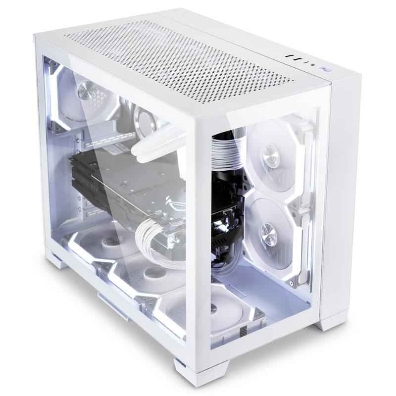 Lian Li O11 Dynamic Mini Snow Edition, mi-tour, verre trempé - Blanc