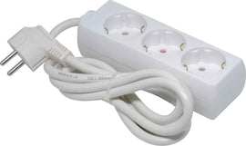 PRELUNGITOR SPACER, Schuko x 3, conectare prin Schuko (T), cablu 1.5 m, 16 A, protectie copii, alb, "PP-3-15" (timbru verde 0.18 lei)