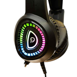 Casque gaming Spacer RGB, filaire, standard, utilisation gaming, microphone sur la perche, connexion via USB & Jack 3,5 mm x 2, éclairage RGB, noir, "SPGH-PHANTOM", (tampon vert 0,8 lei)