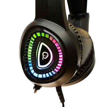 Casque gaming Spacer RGB, filaire, standard, utilisation gaming, microphone sur la perche, connexion via USB & Jack 3,5 mm x 2, éclairage RGB, noir, "SPGH-PHANTOM", (tampon vert 0,8 lei)