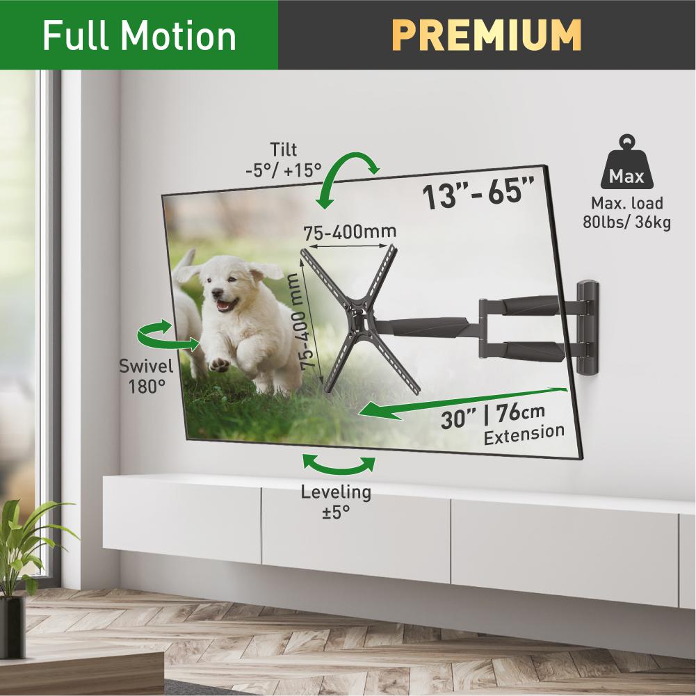 Barkan TV Wall Mount 13"- 65" Black "BM343XL"