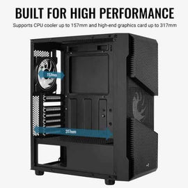 Aerocool Menace Saturn FRGB Midi Tower Black